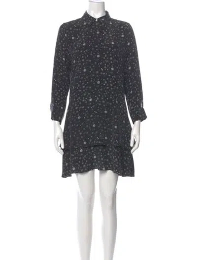 Pre-owned Equipment Silk Mini Dress In Gray