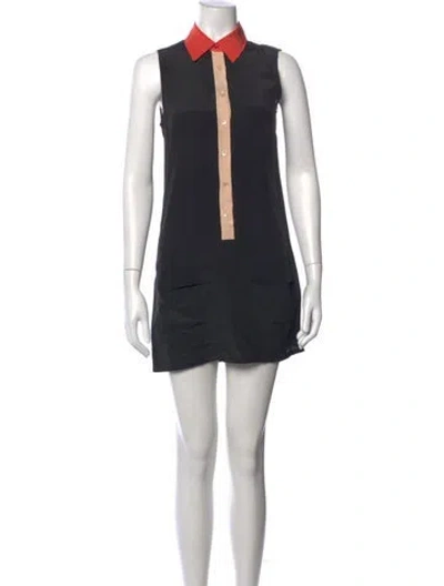 Pre-owned Equipment Silk Mini Dress In Gray