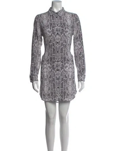 Pre-owned Equipment Silk Mini Dress In Gray