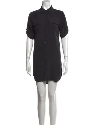 Pre-owned Equipment Silk Mini Dress In Gray