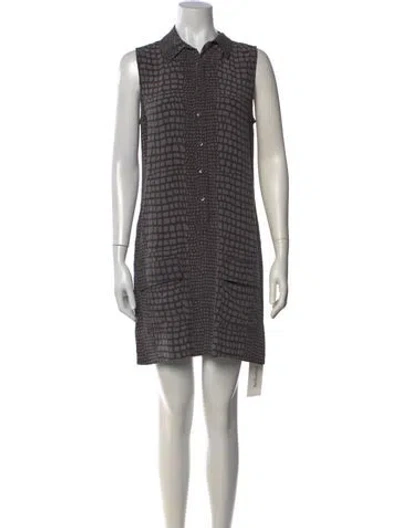 Pre-owned Equipment Silk Mini Dress In Gray