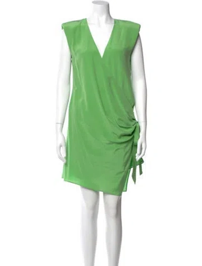 Pre-owned Equipment Silk Mini Dress In Green