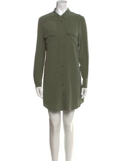 Pre-owned Equipment Silk Mini Dress In Green