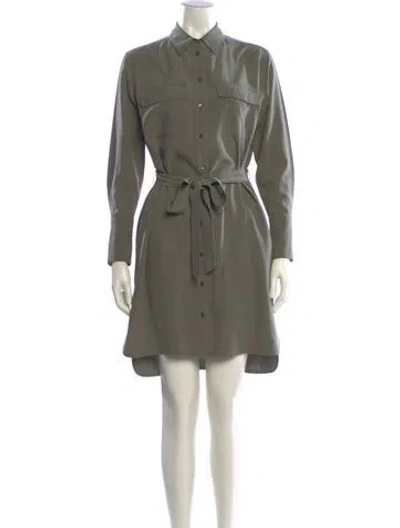 Pre-owned Equipment Silk Mini Dress In Green