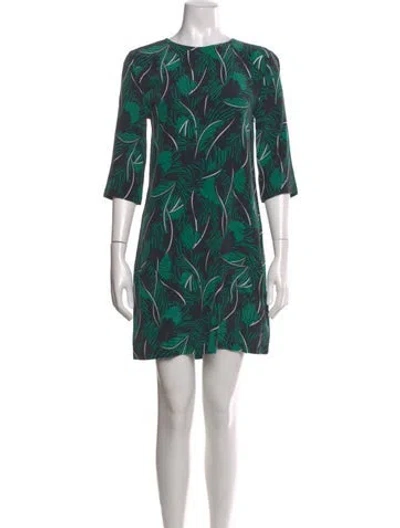Pre-owned Equipment Silk Mini Dress In Green