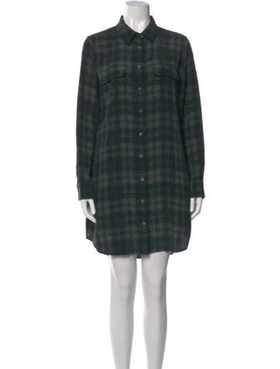 Pre-owned Equipment Silk Mini Dress In Green