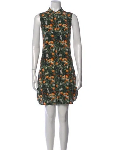 Pre-owned Equipment Silk Mini Dress In Green