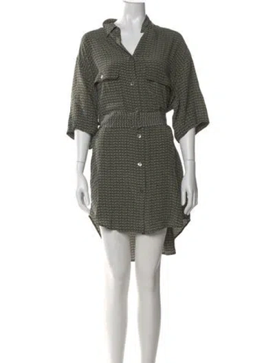 Pre-owned Equipment Silk Mini Dress In Green