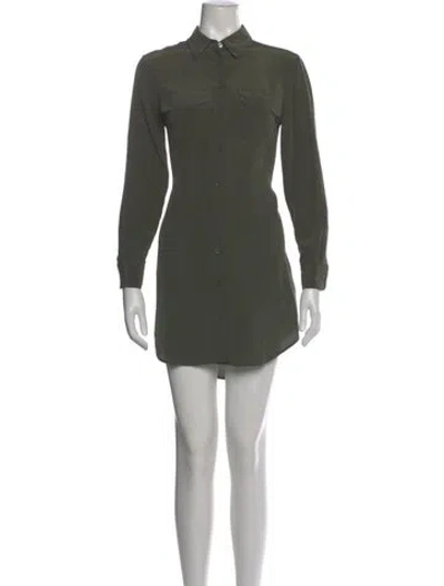 Pre-owned Equipment Silk Mini Dress In Green