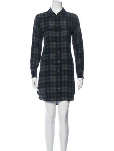 Pre-owned Equipment Silk Mini Dress In Green