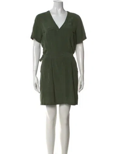 Pre-owned Equipment Silk Mini Dress In Green
