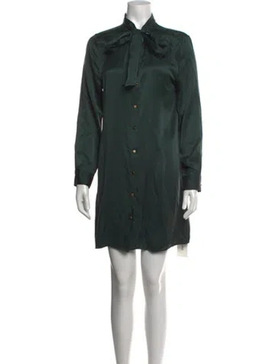 Pre-owned Equipment Silk Mini Dress In Green