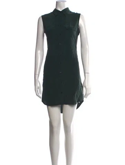 Pre-owned Equipment Silk Mini Dress In Green