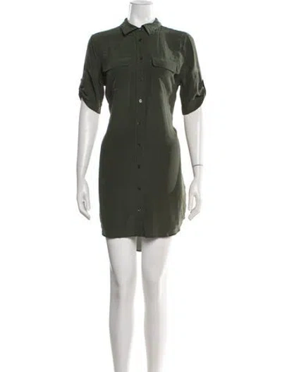Pre-owned Equipment Silk Mini Dress In Green