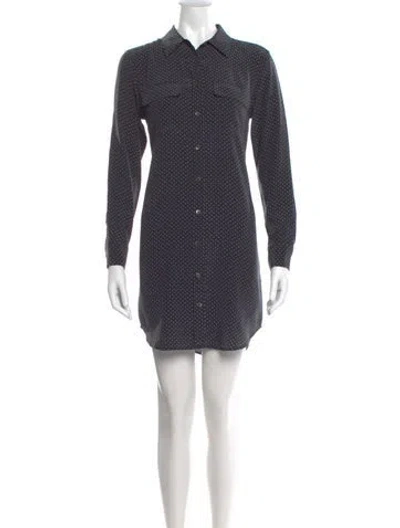 Pre-owned Equipment Silk Mini Dress In Grey