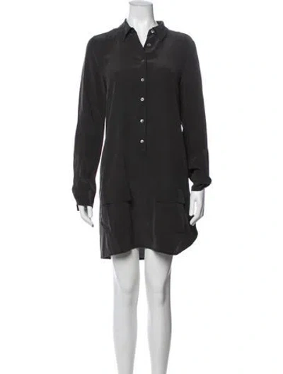 Pre-owned Equipment Silk Mini Dress In Grey