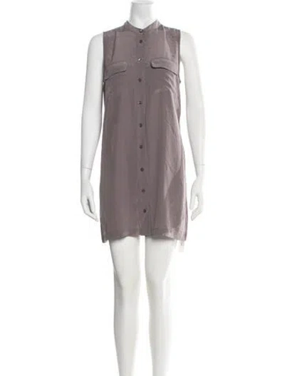 Pre-owned Equipment Silk Mini Dress In Grey