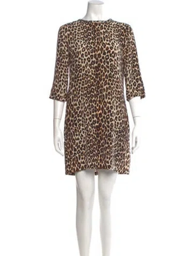 Pre-owned Equipment Silk Mini Dress In Neutral