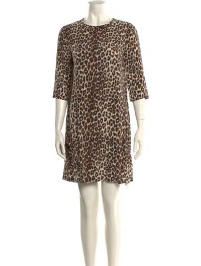 Pre-owned Equipment Silk Mini Dress In Neutral