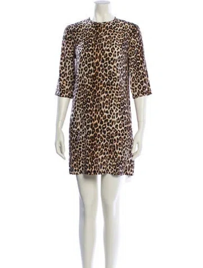 Pre-owned Equipment Silk Mini Dress In Neutral