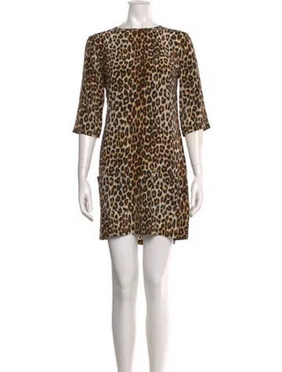 Pre-owned Equipment Silk Mini Dress In Neutral