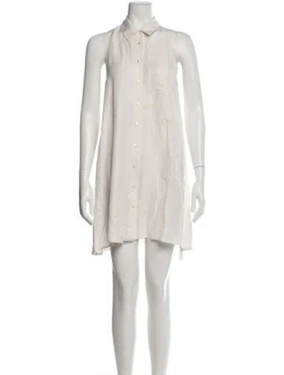 Pre-owned Equipment Silk Mini Dress In Neutral