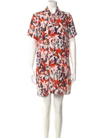 Pre-owned Equipment Silk Mini Dress In Neutral