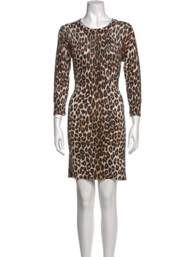 Pre-owned Equipment Silk Mini Dress In Neutral