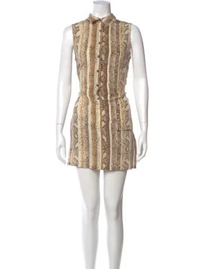 Pre-owned Equipment Silk Mini Dress In Neutral