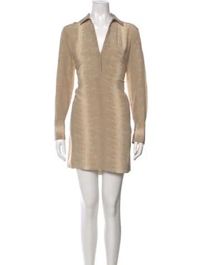 Pre-owned Equipment Silk Mini Dress In Neutral