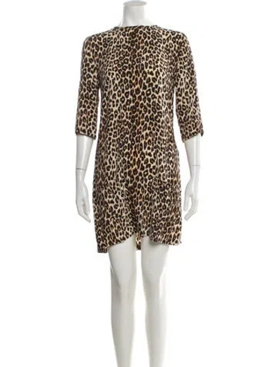 Pre-owned Equipment Silk Mini Dress In Neutral