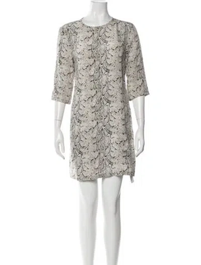 Pre-owned Equipment Silk Mini Dress In Neutral