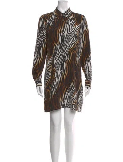 Pre-owned Equipment Silk Mini Dress In Neutral