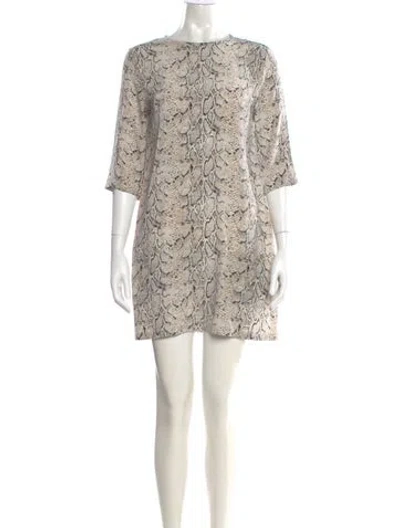 Pre-owned Equipment Silk Mini Dress In Neutral
