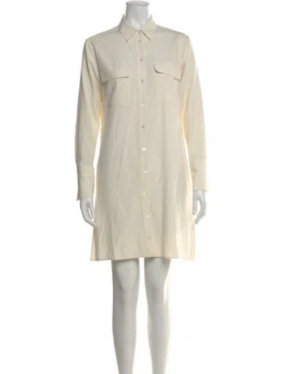 Pre-owned Equipment Silk Mini Dress In Neutral
