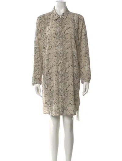 Pre-owned Equipment Silk Mini Dress In Neutral