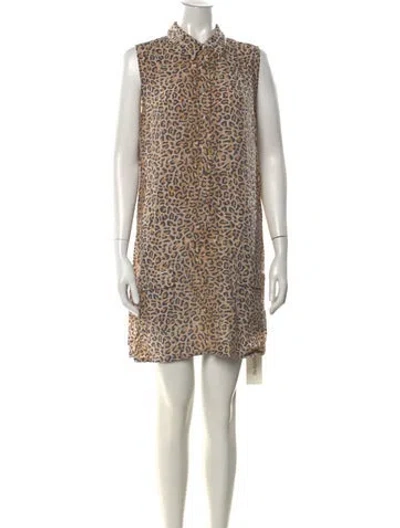 Pre-owned Equipment Silk Mini Dress In Neutral