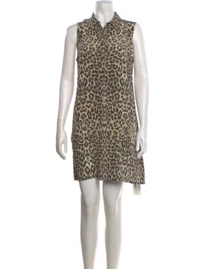 Pre-owned Equipment Silk Mini Dress In Neutral