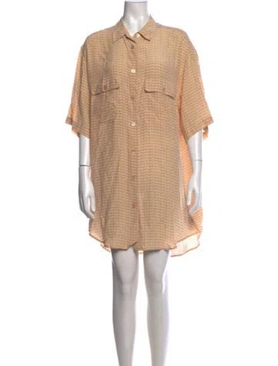 Pre-owned Equipment Silk Mini Dress In Neutrals