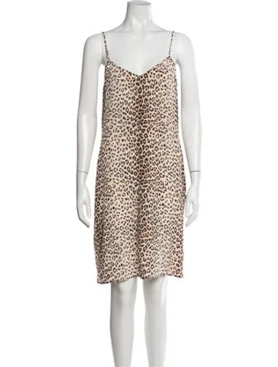 Pre-owned Equipment Silk Mini Dress In Neutrals
