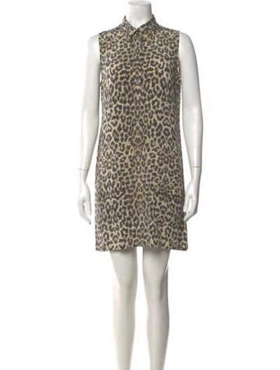 Pre-owned Equipment Silk Mini Dress In Neutrals