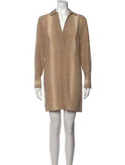 Pre-owned Equipment Silk Mini Dress In Neutrals