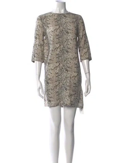 Pre-owned Equipment Silk Mini Dress In Neutrals