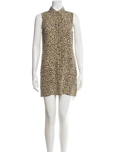 Pre-owned Equipment Silk Mini Dress In Neutrals