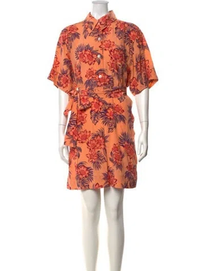 Pre-owned Equipment Silk Mini Dress In Orange