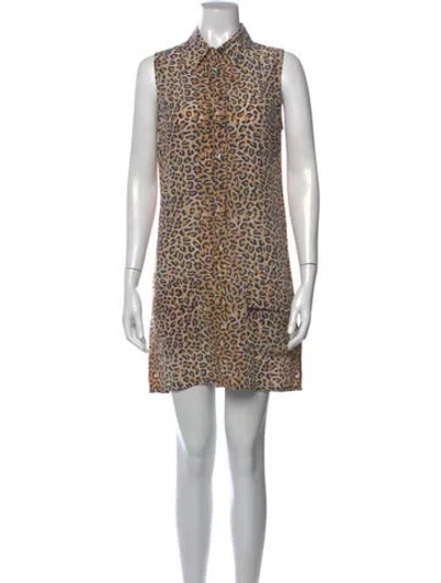 Pre-owned Equipment Silk Mini Dress In Orange