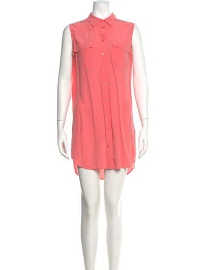 Pre-owned Equipment Silk Mini Dress In Pink