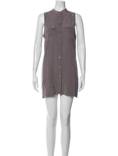 Pre-owned Equipment Silk Mini Dress In Purple