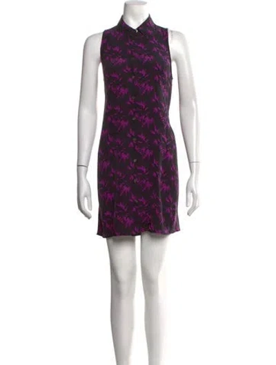 Pre-owned Equipment Silk Mini Dress In Purple