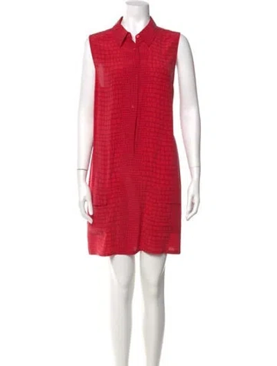 Pre-owned Equipment Silk Mini Dress In Red